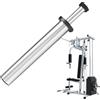 Generisch Supporto per piastre per bilanciere, in acciaio inox, 25 mm/48 mm, braccio salvaspazio per squat, 1 paio, argento, per palestra domestica, sala allenamento, garage