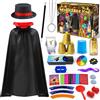 PATIFEED Trucchi di Magia con Cappello da Magia e Istruzioni Costume da Mago per Ragazzi e Ragazze Bambini