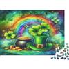 FVMLKDJZBQWP Quadrifoglio Portafortuna Puzzle 1000 Pezzi Carta per Adulti Arcobaleno Magico Gioco di Puzzle 1000 Pezzi Relax Famiglia Regalo Decorazione 38x26cm/1000pcs