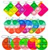 LiJuanWang Portachiavi Antistress in Silicone,15 pezzi Giocattoli Sensoriali Mini Pop Fidget Toy Multicolore,Gadget Compleanno per Bambini,Giocattoli Antistress per Bambini e Adulti