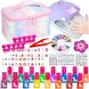 Lubibi Set Smalti Per Unghie Per Bambini, Con Essiccatore Per Smalti e Borsa Per Il Trucco Inclusi, Smalto Impermeabile, Atossico e Pelabile, Regali Di Compleanno Creativi Per Bambine Di 6 7 8 9 Anni