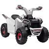 HOMCOM Quad elettrico per bambini veicolo a batteria 6 V con gradino anteriore e posteriore, 70 x 41,5 x 48,5 cm, bianco