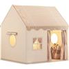 LANTUS Tenda Per Bambini, Tenda Da Gioco Per Interni, Angolo Accogliente Per Bambin Interni Dai 3 Ai 13 Anni Regali di Compleanno di Natale, per Interno e Esterno120*105 * 128 cm (B) Beige grigiastro