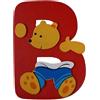 CARTOON Lettere in Legno Colorate con Orsetto Lettera B Adesiva 8 cm Decorazione