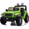 RIRICAR Machhina auto elettrica per bambini 4x4 J.E.E.P. Wrangler, Verde, radio con ingresso Bluetooth e USB, Batteria al litio, ruote EVA, assi di sospensione, telecomando da 2,4 GHz, con licenza