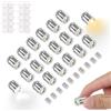 BTFO 20pz Mini Luci LED, Luci LED in Miniatura a Batteria con 10 Batterie e 20 Cuscinetti Adesivi Micro Faretto per Artigianato Esposizioni Opere d'Arte (Bianco Freddo, Bianco Caldo)
