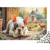 JXQHBVMG Bulldog francese 1000 pezzi puzzle premium ecologico bulldog francese decorativo per tutta la famiglia 52x38 cm/1000 pezzi