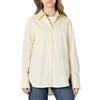 Amazon Essentials Camicia Elegante Button-Down in Popeline di Cotone Elasticizzato, Oversize Donna, Crema, L