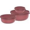 Mepal Set di 3 Contenitori per Microonde Lumina, Contenitori alimenti con coperchio adatti per frigo, freezer, forno a vapore e microonde, 250 + 750 + 1500 ml, Vivid mauve