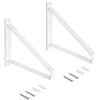 Emuca - Set di supporti per mensole in legno con forma triangolare, Acciaio, Verniciato bianco