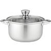 FLORINA Pentola in Acciaio Inox (4,4 l) 22 cm I Pentola con Coperchio in Vetro Matteo I Adatta alla Lavastoviglie I Pentola per Pasta, Zuppa I Ideale per Tutti i Tipi di Fornelli e Induzione