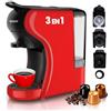 SOGO Macchina da caffè universale a capsule 3in1 - Macchina da caffè multicapsule 9 bar, 0,6, rosso (SS-5675)