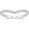 Zakk Eternity Anello da donna Forma V CZ impilare Cubic Zirconia anello di fidanzamento promessa (Argento,65 (20.7))