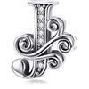 Lorrifal Argento Sterling 925 Iniziale A-Z Fascino con Cubic Zirconia Beads Pendenti con Ciondoli per Pandora European Bracciali Collana Donna Ragazze Gioielli Regalo