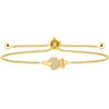 Tobestu Bracciale regolabile intarsiato con tartaruga/pesce zircone per le donne - Bracciale a catena scorrevole elemento mare SJA4597, 9.4 inches, Ottone, Zirconia cubica