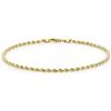 CARISSIMA Cavigliera unisex in oro giallo 9 ct con catena rope forata da 2 mm e taglio diamante, 25,5 cm