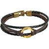 Elbenwald Il Signore degli Anelli, bracciale in pelle con anello e ciondolo a forma di gancio, 20 cm