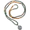 KELITCH Collana con perline di agata turchese naturale collana con ciondolo Buddha in argento 925 collana con amuleto Somdej