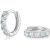 SILBERTALE Orecchini a cerchio in argento 925 con opali bianco/blu/rosa/verde, orecchini in oro con opali piccoli, senza nichel, 6/8/10mm, 8mm Innendurchmesser, Argento sterling, Opale