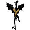 Generic Segnalibro Drago Nero E Oro - Segnalibro Creatura Fantastica 17 X 6,5 Cm, Accessorio Da Lettura PLA Aspetto Metallico Fantasy | Regalo Letterario Per Gli Amanti Del Libro Fe