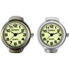 JewelryWe Novità Finger Watches Classic Round Quartz Watch Rings regolabile elastico anello orologio, per la festa della mamma, Numeri arabi, 2 pezzi, classico