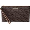 Michael Kors, pochette da polso grande Jet Set Travel in pelle, colore: marrone PVC, marrone PVC, media