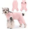PawSailor Tuta Recupero Regolabile Cane Design Coulisse Zampe Posteriori Body Post Operatorio Maniche Zampe Cane Maschio Femmina Tutina Post Operatoria AntiLeccaggio Copertura Ferita Rosa M