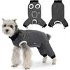 PawSailor Body Cane Post Op Protezione Zampe Posteriori Coulisse Nero XL | Cotone Body Post Operatorio Cane Maniche Regolabile Cani Maschio Femmina Tutina Post Op AntiLeccaggio Copertura Ferita