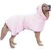 BT Bear Accappatoio per cani, super assorbente, ad asciugatura rapida, in microfibra, con cappuccio, per cani di taglia piccola, media e grande (XL, rosa)