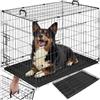 tectake® Trasportino Cane Auto, Box per Cani Spazioso, Trasportino Cani con Griglia in Acciaio, Pieghevole con 2 Porte, Doppia Chiusura, Vasca Rimovibile - 91,5x59,5x64cm