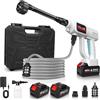 Ykall Idropulitrice a Batteria Portatile con 2 Batterie, Ugello 6 in 1 e Tubo da 5 m - Senza Fili per Auto, Giardino, Pavimenti e Esterni