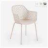 Produce Shop Sedia Moderna da Esterno Giardino con braccioli in Polipropilene Tzura - Beige