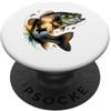 Fishing Horizon Art Pesca di spigola al tramonto Pesca sul lago PopSockets PopGrip Adesivo