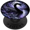 Darktistic Design Cigno nero a luce di luna PopSockets PopGrip Adesivo