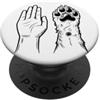 Animals Pet Lovers High Five Human Hand Dog Paw PopSockets PopGrip Adesivo