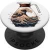 Japanese Wave Coffee Carafe Onda del caffè giapponese Estate Beach Surf PopSockets PopGrip Adesivo