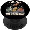Funny Office Dinosaur Economy Meme Infla Dinosauri e Meteorite: Oh No, L'Economia! PopSockets PopGrip Adesivo