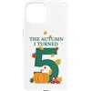 Cozy Fall Birthday Celebrations Custodia per iPhone 15 L'autunno ho girato 5 ° compleanno del vettore di autunno pulito