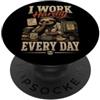 Slothvibe Lavoro Difficilmente Ogni Giorno - Umorismo Ufficio PopSockets PopGrip Adesivo
