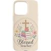 Teacher & Classroom Co. Custodia per iPhone 15 Pro Max Libri floreali per insegnanti cristiani Apple Faith Blessing