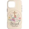 Teacher & Classroom Co. Custodia per iPhone 16 Pro Max Libri floreali per insegnanti cristiani Apple Faith Blessing