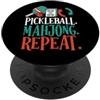 Magliette e regali divertenti di Pickleb Pickleball Mahjong Ripeti lo slogan sportivo del giocatore PopSockets PopGrip Adesivo