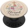 Teacher & Classroom Co. Libri floreali per insegnanti cristiani Apple Faith Blessing PopSockets PopGrip Adesivo