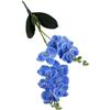 Lecreatekit Orchidee artificiali, 12 teste di orchidea farfalla da 50 cm, 2 rami con foglie, pellicola tattile per la decorazione della casa (blu)