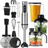 LEHMANN Set Frullatore a Immersione Multifunzione 10 in 1, 2000 W, 12 Velocità e Turbo, 12 Accessori, Bicchiere 800 ml, Tritatutto 600 ml & 1500 ml senza BPA, Sistema Antispruzzo e Antigraffio