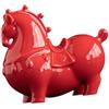 SiaBiced Statua di Cavallo, Scultura in Ceramica a Forma di Cavallo, Statuetta Realizzata a Mano, Creazione Animale, Decorazione Moderna, Adatta per L'uffi, Rosso, Scendi
