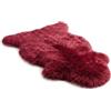Infinity Leather Tappeto di Vera Pelle di Pecora - 100% Lana Naturale, Morbido, Soffice e Setoso, Plaid di Lusso per Camera da Letto, Divano o Pavimento, Caldo e Traspirante (90 x 60 cm) (Rosa Rossa)