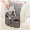 DAZZLEEX Supporto per bracciolo del divano, con 5 tasche, per telecomando, libri, riviste e piccoli oggetti personali sulla seduta (grigio)