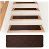 Bocguy 15 Tappetini per Scale Antiscivolo, 55x19 cm Tappetini Autoadesivi per Gradini Interni, Ritagliabile e Riutilizzabile per la Protezione Delle Scale