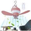 Generico Ventilatore da soffitto a batteria - 3 Velocità Telecomando con Luce 1800mAh - Ventilatore Smart da Soffitto per Esterno - per Camera Giardino Tettoia Box Garage Balcone Camper Campeggio Escursioni